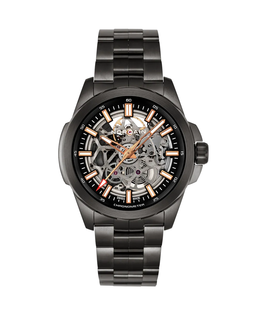 Independence 42mm DLC Skeleton Gold Indexes